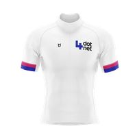 Maglia da ciclismo personalizzata bianca, rosa e blu di TD