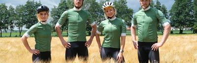 Maglie da ciclismo personalizzate in verde per un team di TD