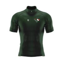 Maglia da ciclismo personalizzata verde con logo cliente di TD