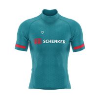 Design maglia da ciclismo personalizzata DB Schenker con logo e colori