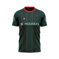 Custom made running shirt design in red and green by TD