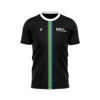 Running shirt design in black, green, and blue from TD