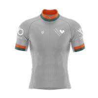 Maglia da ciclismo personalizzata grigia, verde e arancione