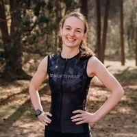 Women's sportswear, evolution TD Sportswear model posing in a trisuit.