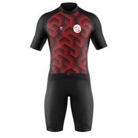 Design body triathlon personalizzato rosso e nero con stampa del club - TD