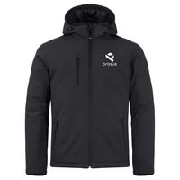 Prosus Softshelljacke in Schwarz mit Logo für Firmenoberbekleidung